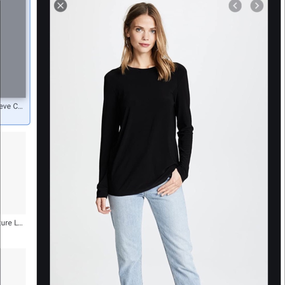 Norma Kamali Kamalikulture black long sleeve crew top